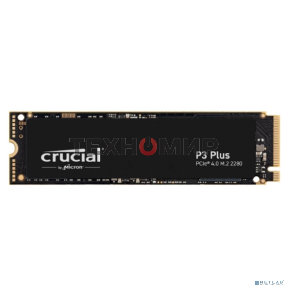 Накопитель SSD Crucial P3 Plus, 2Tb, PCIe 4.0 x4, M.2 2280, NVMe, R/W 5000/4200