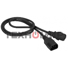 Шнур питания Lanmaster C13-C14, 3х0.75, 220В, 10А, черный, 0.5 метра