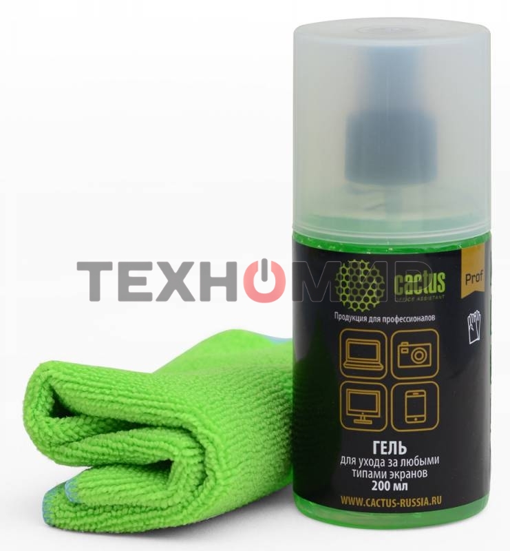 Чистящий набор (салфетки + гель) Cactus CS-S3004BL для экранов и оптики блистер 1 шт 25х25 см 200 мл