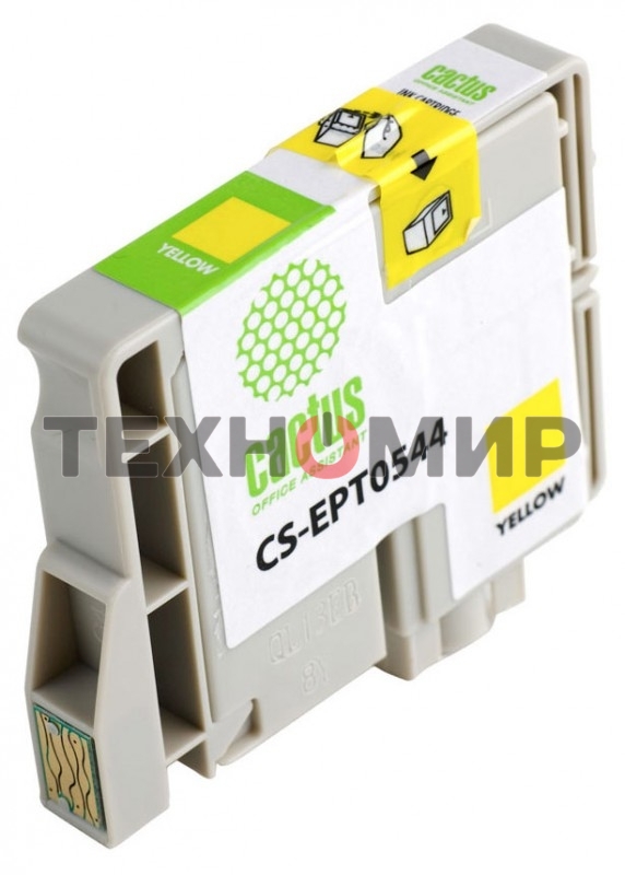 Картридж струйный Cactus CS-EPT0544 желтый для Epson Stylus Photo R800/R1800 (16,2мл)