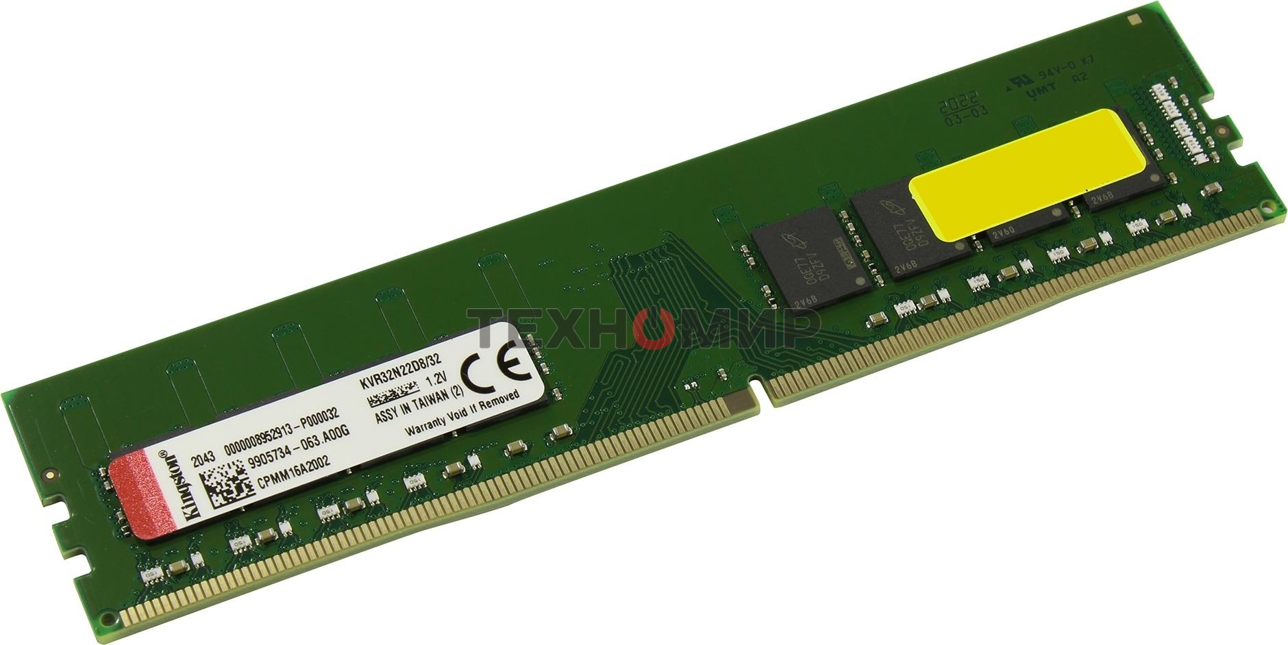 Оперативная память Kingston ValueRAM, DDR4, 32GB (1x32GB), 3200MHz, CL22, DIMM