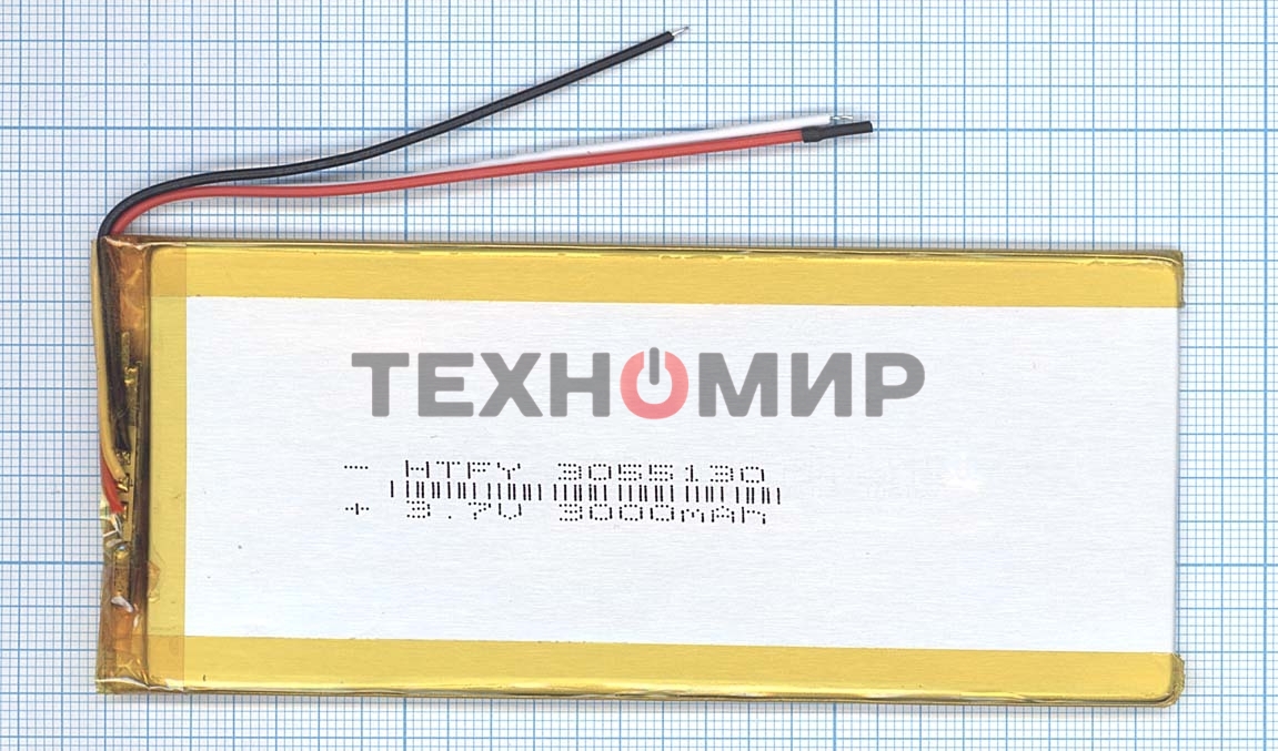 Аккумулятор Li-Pol (батарея) 3*55*130мм 3pin 3.7V/3000mAh