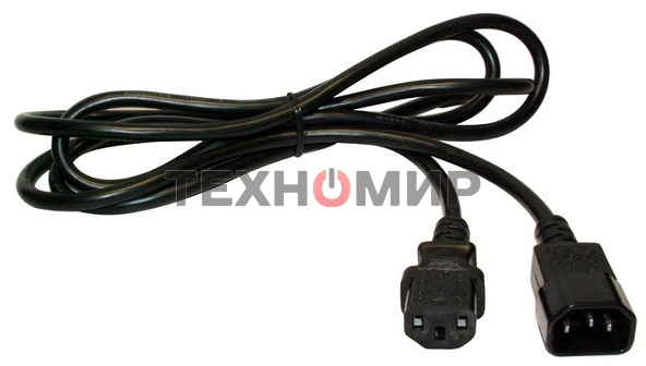 Шнур питания Lanmaster C13-C14, 3х0.75, 220В, 10А, черный, 2 м