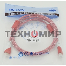 Кабель HDMI Ver.1.4 Red jack HDMI19 (m)/HDMI19 (m) 1.8м феррит.кольца позолоченные контакты