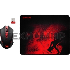 Мышь беспроводная + коврик Defender Redragon M601WL-BA черный, 2400 dpi, радиоканал, USB, кнопки - 6