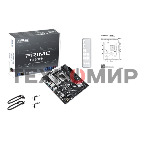 Материнская плата ASUS PRIME B860M-K, LGA 1851, Intel B860, 2xDDR5, 4xSATA, 2xM.2, 1xPCIe 4.0 x16, 2xPCIe 4.0 x1, 1xHDMI, 1xDP, 1x 2.5Gb LAN, 1xUSB-A 10Gbps, 3xUSB-A 5Gbps, 3xUSB-A 2.0, 3x3.5 мм, 7.1, mATX