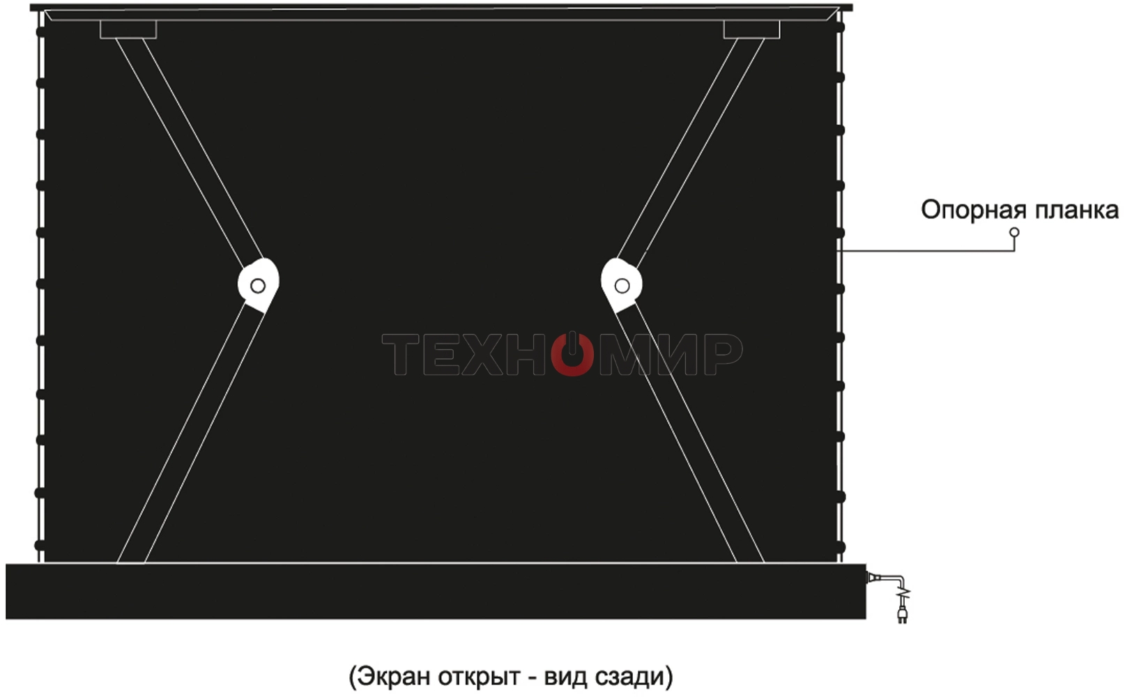 Экран Cactus 125x221 см FloorRising CS-PSFRCLR-221X125 16:9 напольный рулонный черный (моторизованный привод)