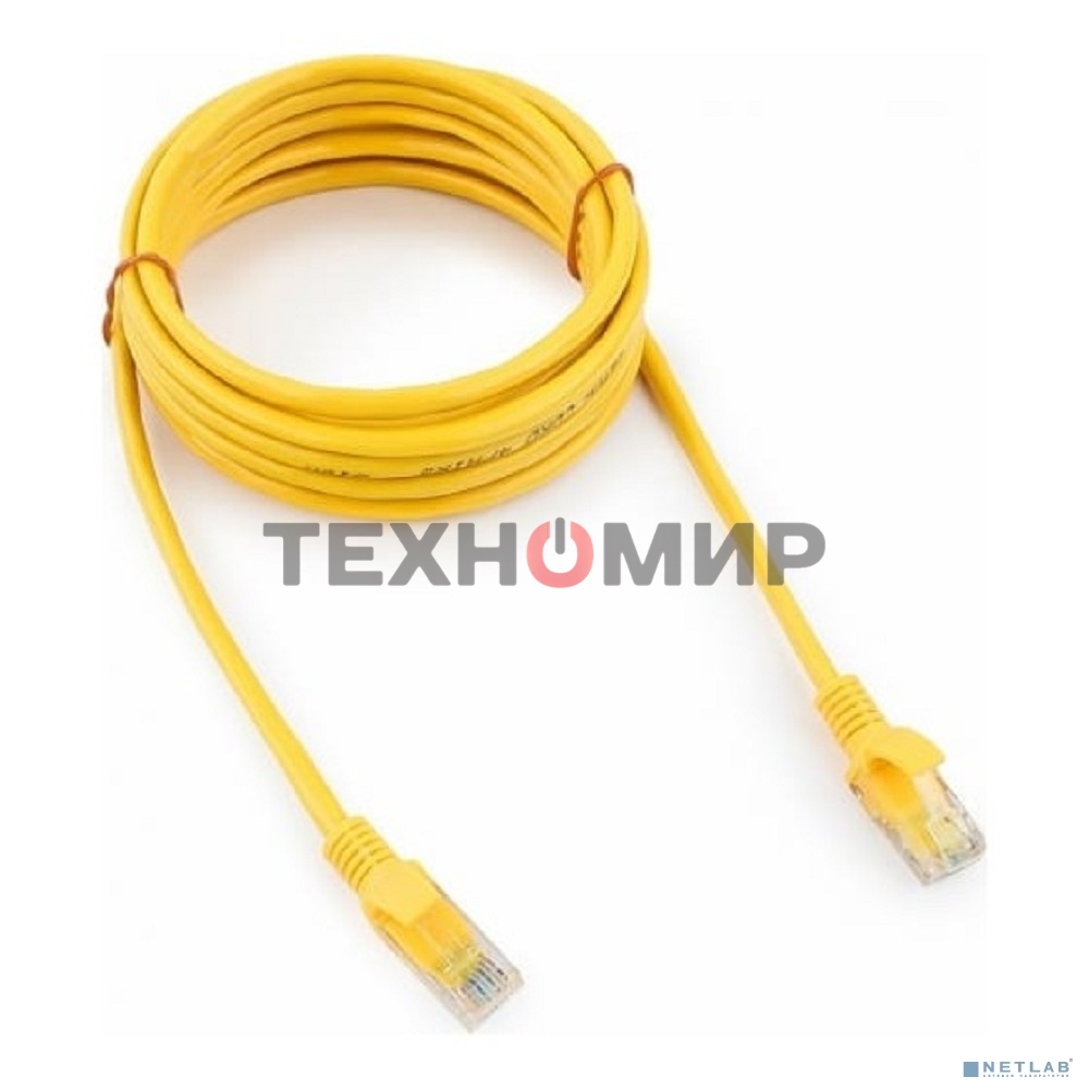 Патч-корд UTP Cablexpert cat.5e, 3м, литой, многожильный, желтый