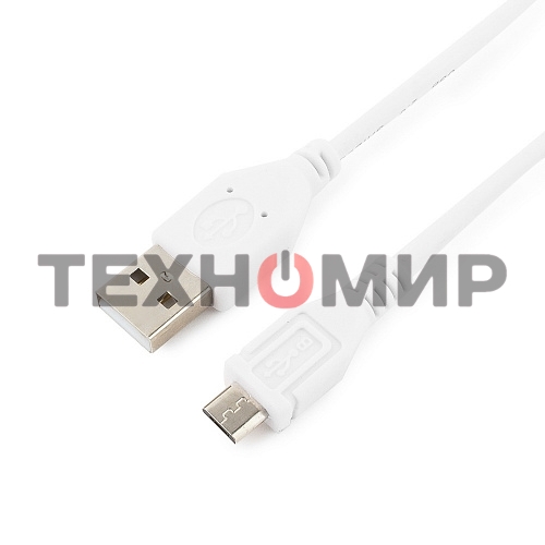 Кабель Gembird/Cablexpert AM/microBM 5P, 0.5м, экран, белый, пакет