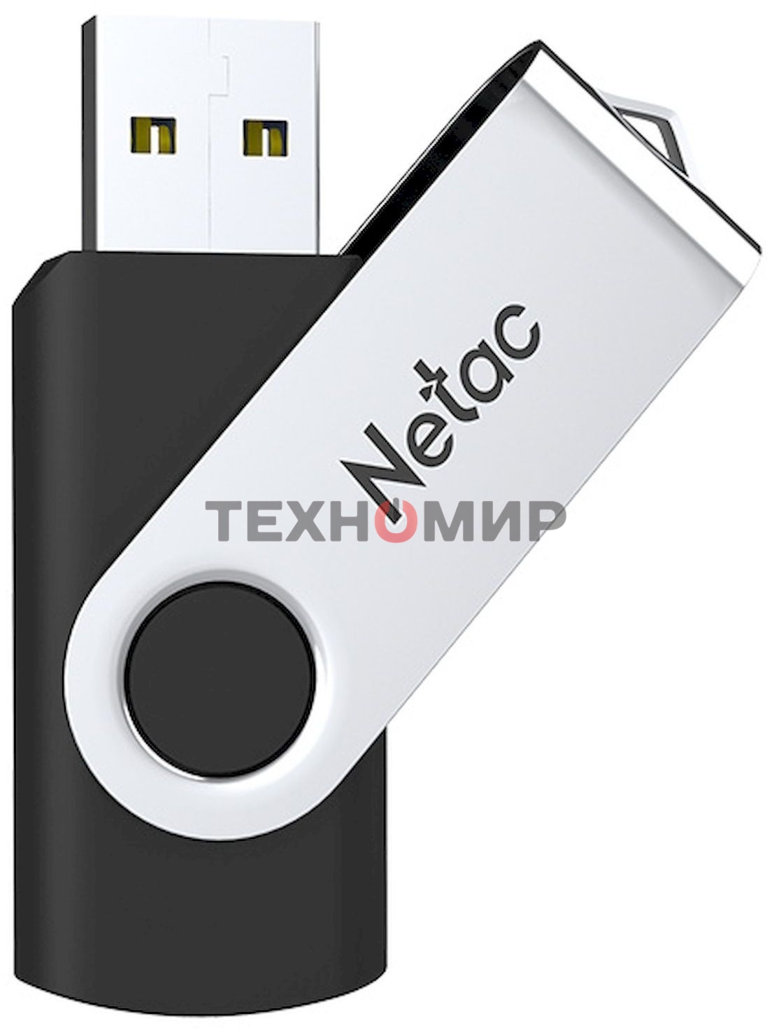 Флешка USB Netac U505 (NT03U505N-032G-20BK), 32Gb, USB 2.0, R/W 70/30, черный/серебристый