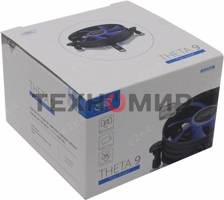 Кулер для процессора DEEPCOOL THETA 9 черный/синий, 92 мм, 2000 об/мин, 27.6 дБ, 3 pin, 65 Вт