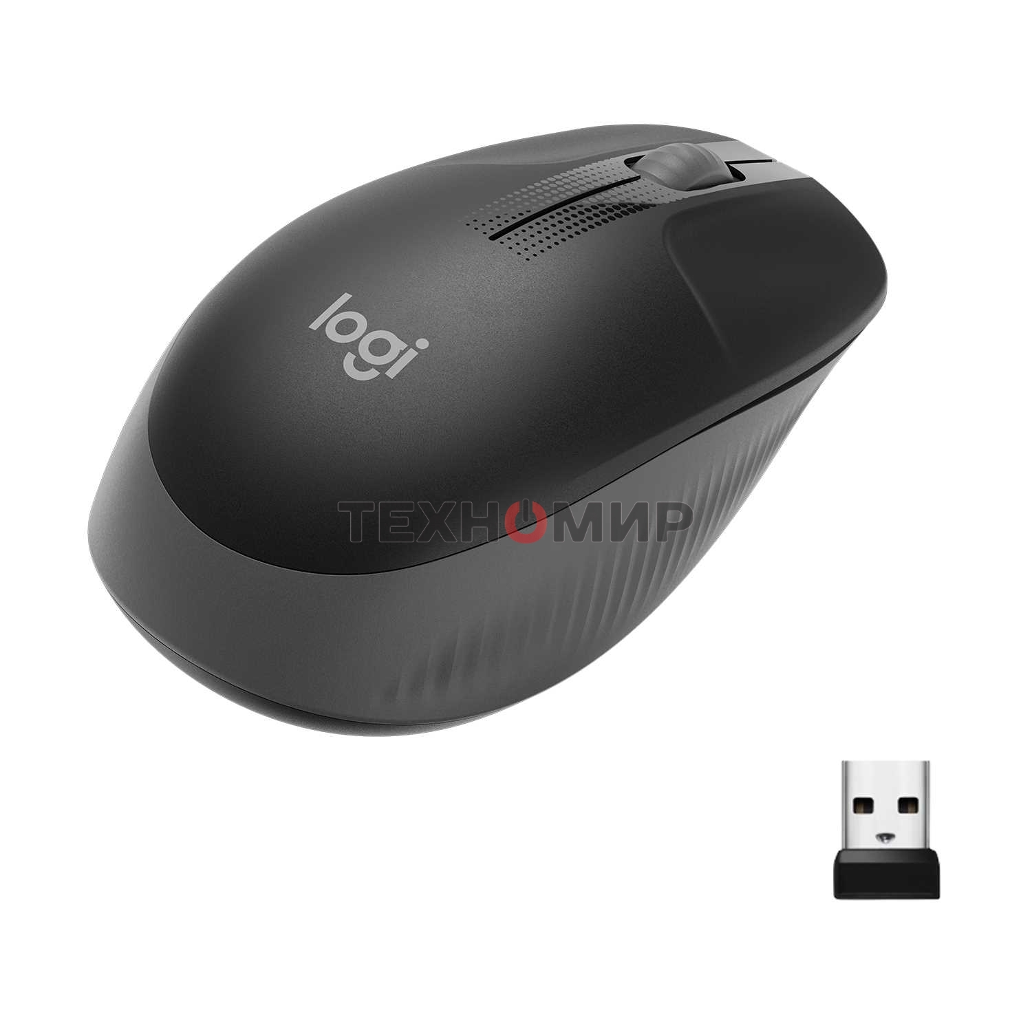 Мышь беспроводная Logitech M190 черный, 1000 dpi, радиоканал, USB, кнопки - 3
