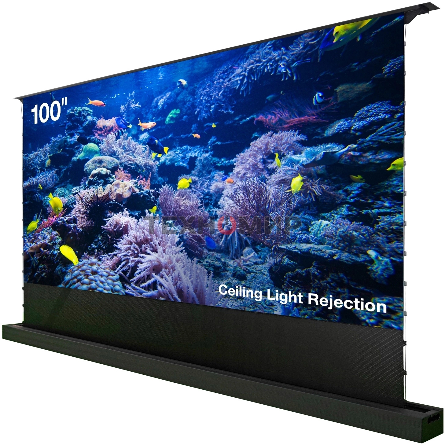 Экран Cactus 125x221 см FloorRising CS-PSFRCLR-221X125 16:9 напольный рулонный черный (моторизованный привод)