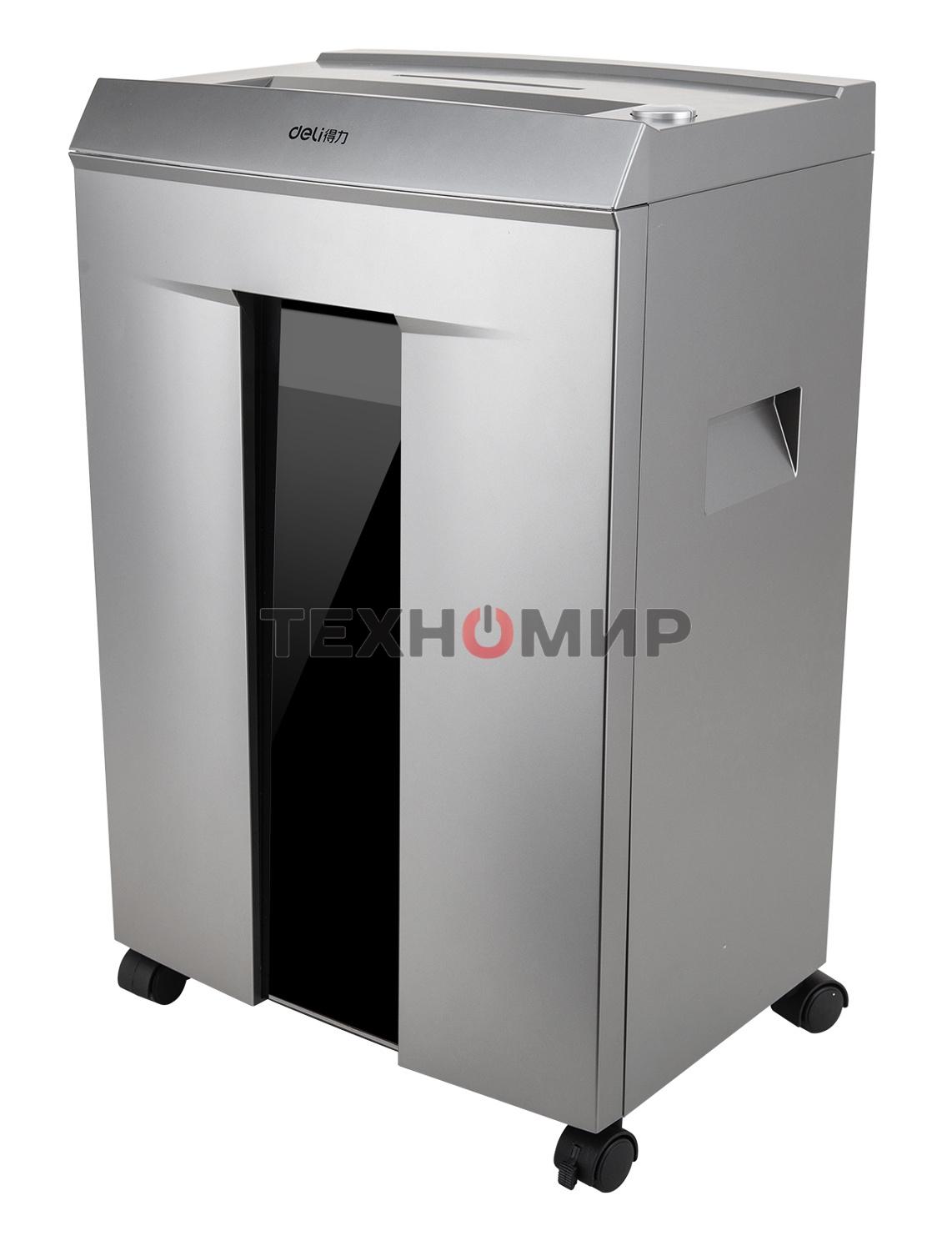 Шредер Deli 9958 серебристый с автоподачей (секр.P-4)/фрагменты/10лист./20лтр./скрепки/скобы