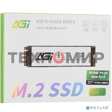 Накопитель SSD AGI AGI1T0G43AI818, 1Tb, PCIe 4.0 x4, M.2 2280, NVMe, R/W 4700/2800