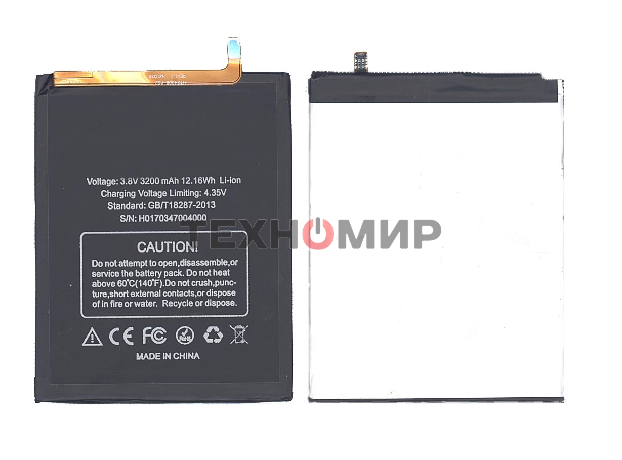 Аккумуляторная батарея BAT16523200 для Doogee Y6, Y6c 3200mAh 3,8V