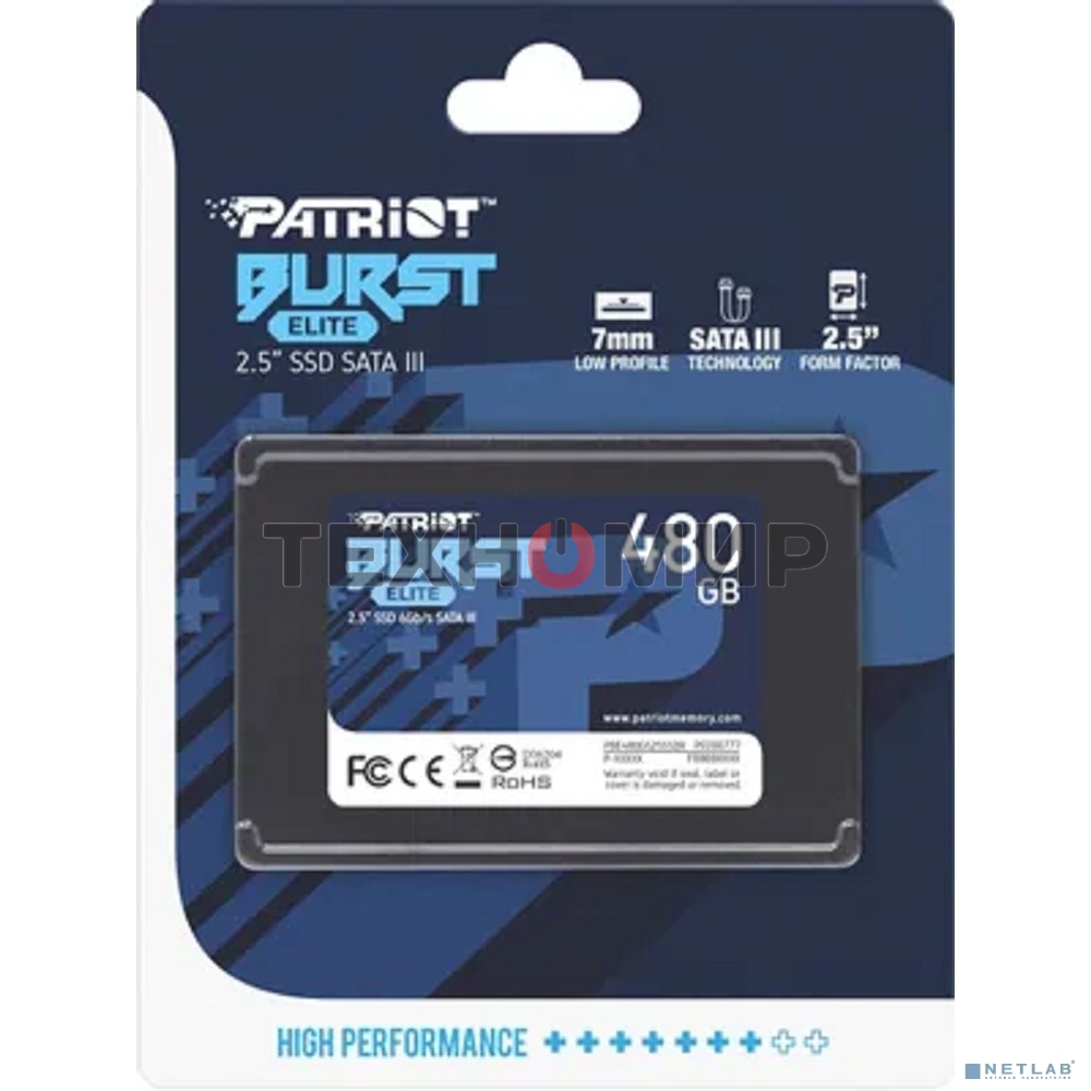 Накопитель SSD Patriot Burst Elite, 480Gb, SATA, 2.5