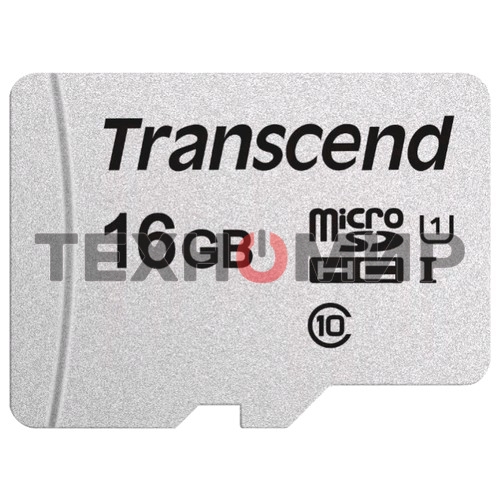 Флеш карта Micro SecureDigital 16Gb TranscendTS16GUSD300S-A MicroSDHC Class 10 UHS-I, SD adapter