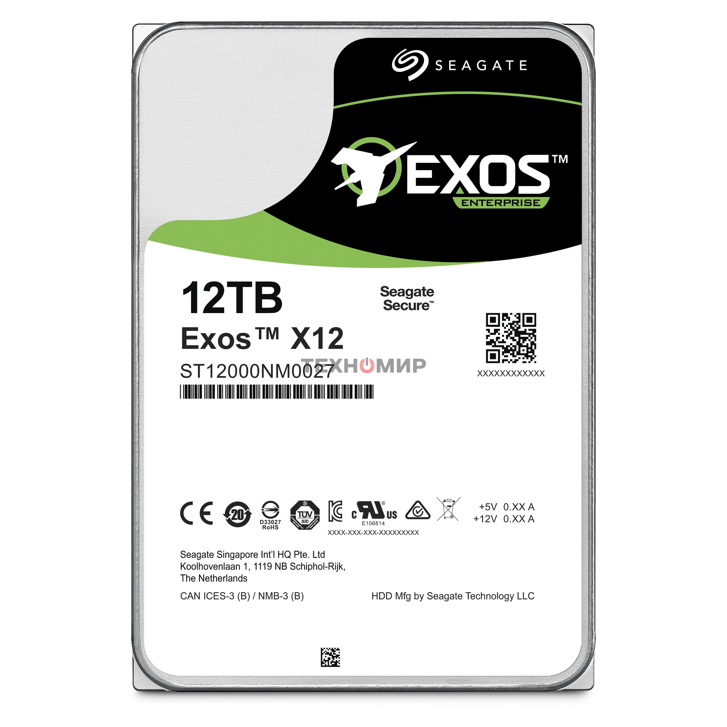 Жесткий диск Seagate SAS 12Tb 7200RPM 12Gb/S 256MB ST12000NM004J