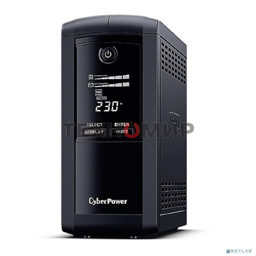 Источник бесперебойного питания UPS CyberPower VP1000ELCD Line-Interactive 1000VA/550W USB/RS-232/RJ11/45 (4 EURO)