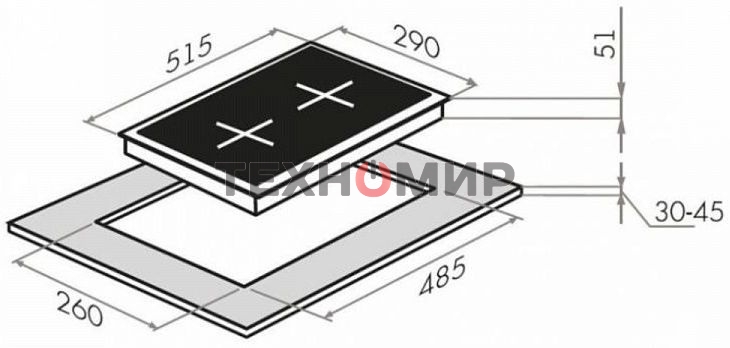 Газовая варочная панель Maunfeld EGHE.32.63CB/G