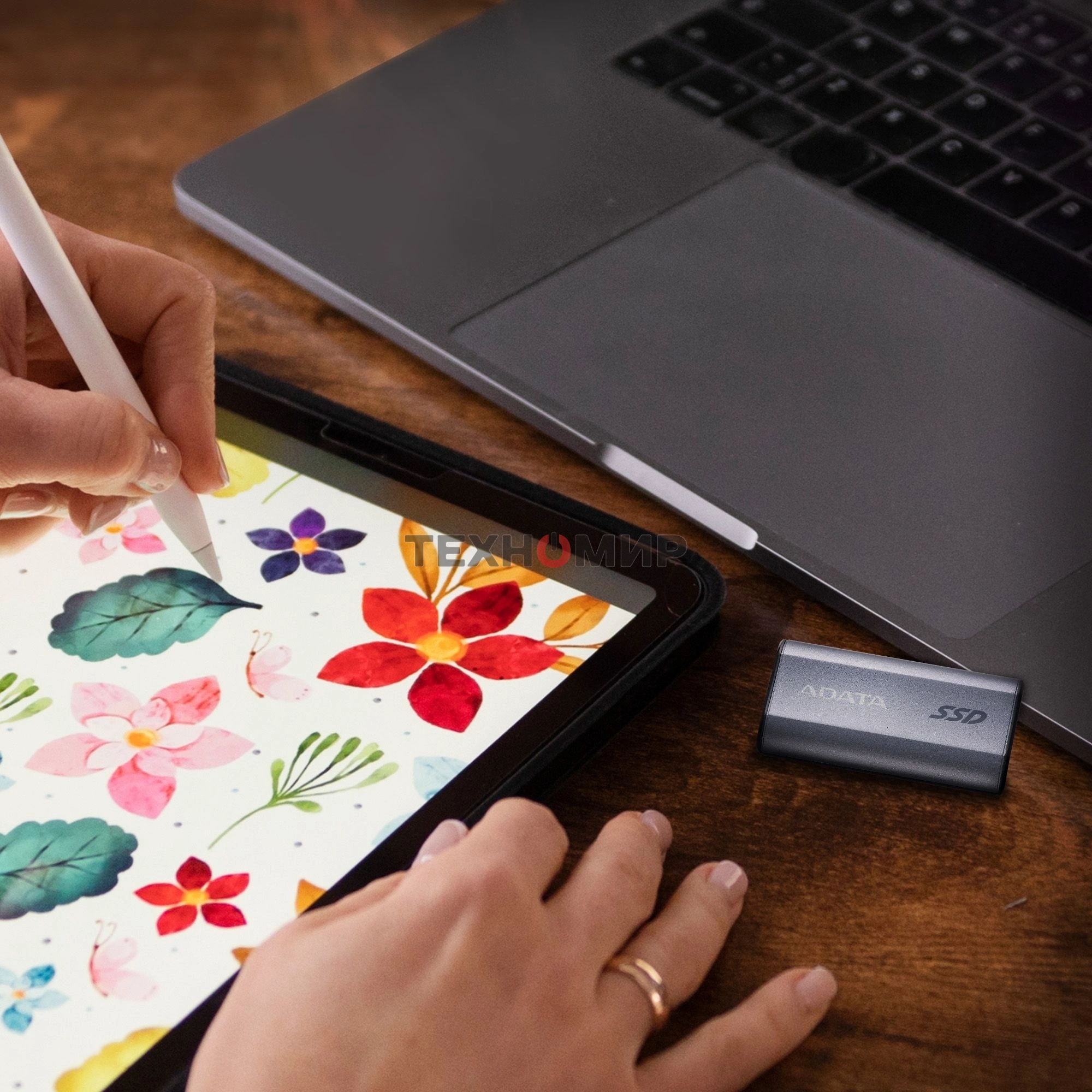 Внешний SSD ADATA SC750, 500Gb, USB 3.2 Gen 2 Type-C, R/W 1050/1000, черный