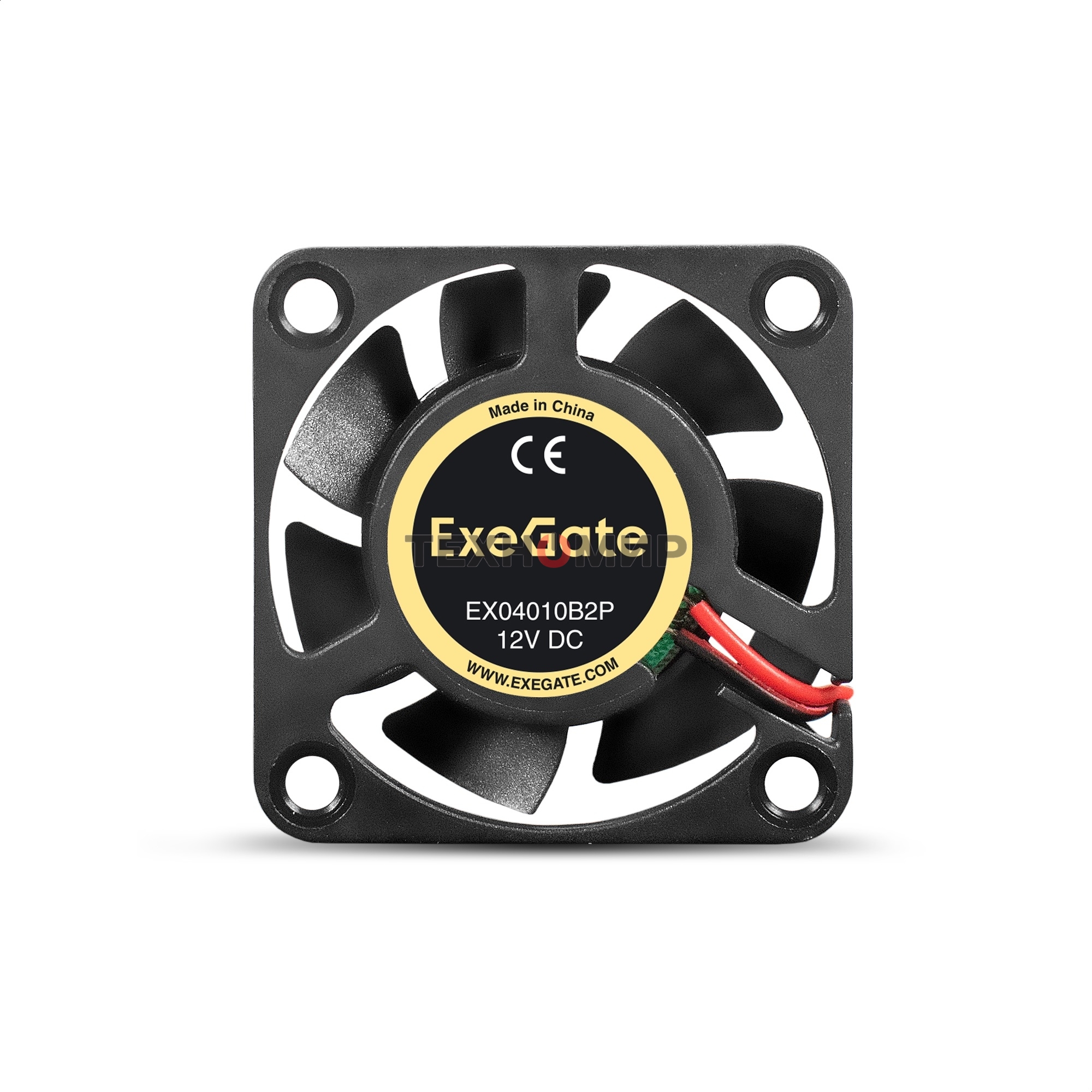 Вентилятор для корпуса ExeGate EX04010B2P черный, 40 мм, 5500 об/мин, 26 дБ, 2 pin