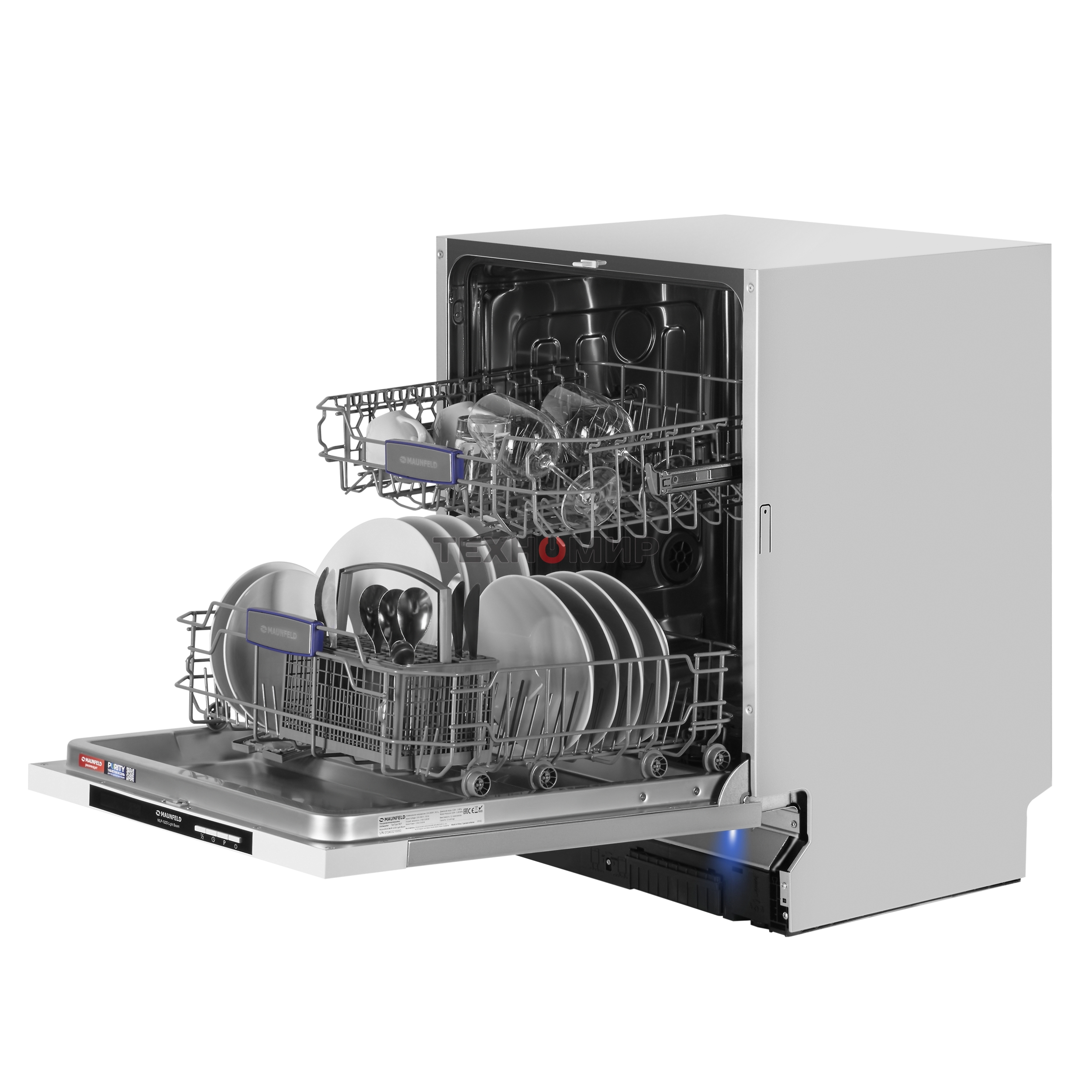 Встраиваемая посудомоечная машина Maunfeld MLP-122D Light Beam, серебристый, 59.8 см, 12 компл., 49 дБ, класс A++
