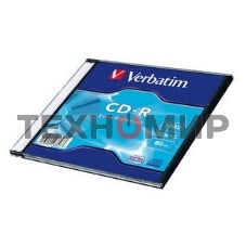 Диск CD-R Verbatim 700Mb 52x Slim case (1шт) (43347)