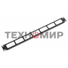 Кабельный органайзер Горизонтальный ЦМО ГКО-О-1-9005 односторонний окна 1U шир.:19