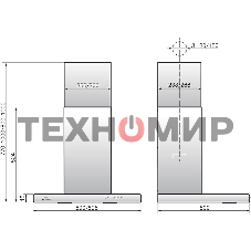 Вытяжка каминная Elikor Квадра 60Н-430-К3Д нержавеющая сталь, 60 см, 430 куб. м/ч, 54 дБ
