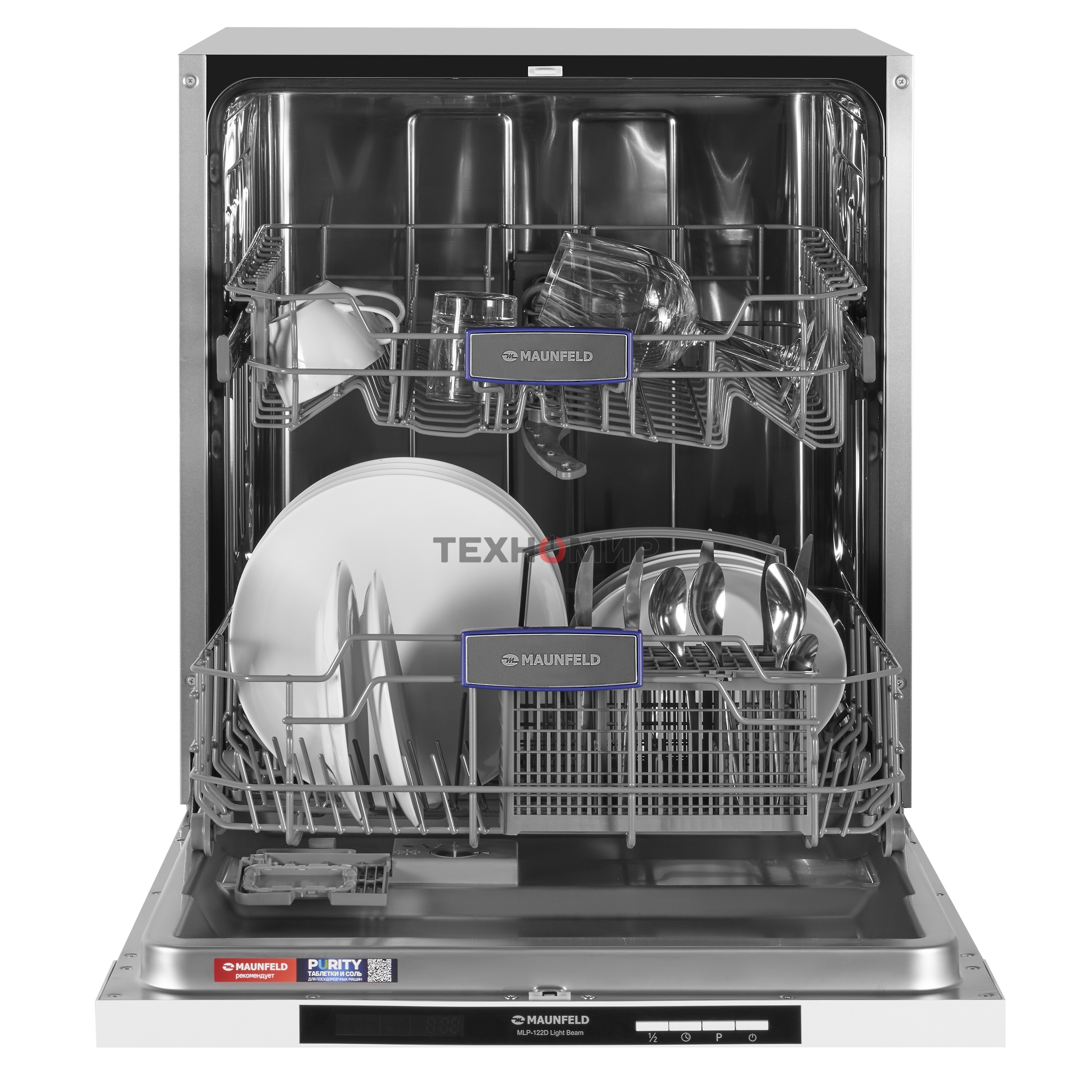 Встраиваемая посудомоечная машина Maunfeld MLP-122D Light Beam, серебристый, 59.8 см, 12 компл., 49 дБ, класс A++