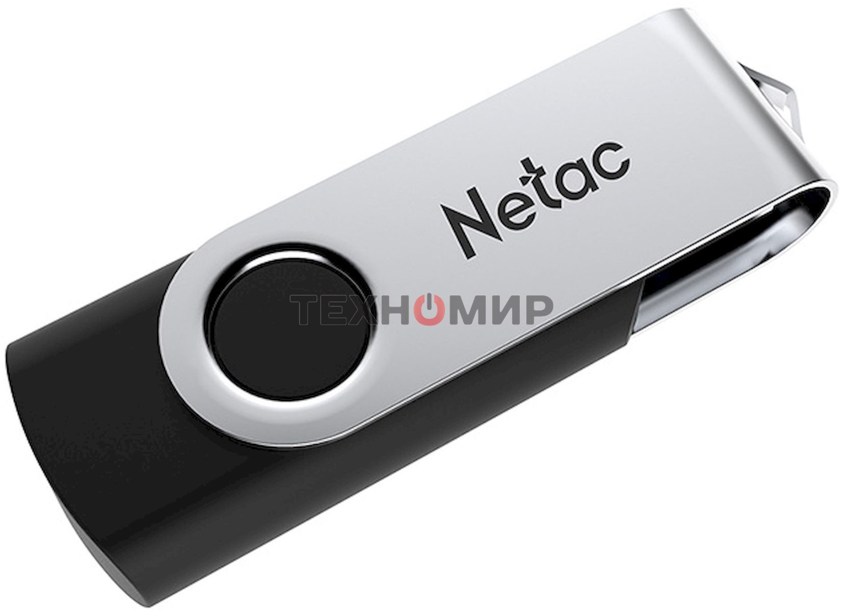 Флешка USB Netac U505 (NT03U505N-016G-20BK), 16Gb, USB 2.0, R/W 70/30, черный/серебристый