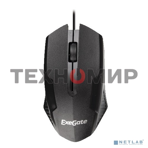 Мышь проводная ExeGate SH-9025 OEM черный, 1000 dpi, USB, кнопки - 3