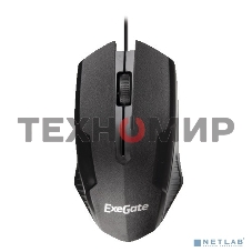 Мышь проводная ExeGate SH-9025 OEM черный, 1000 dpi, USB, кнопки - 3