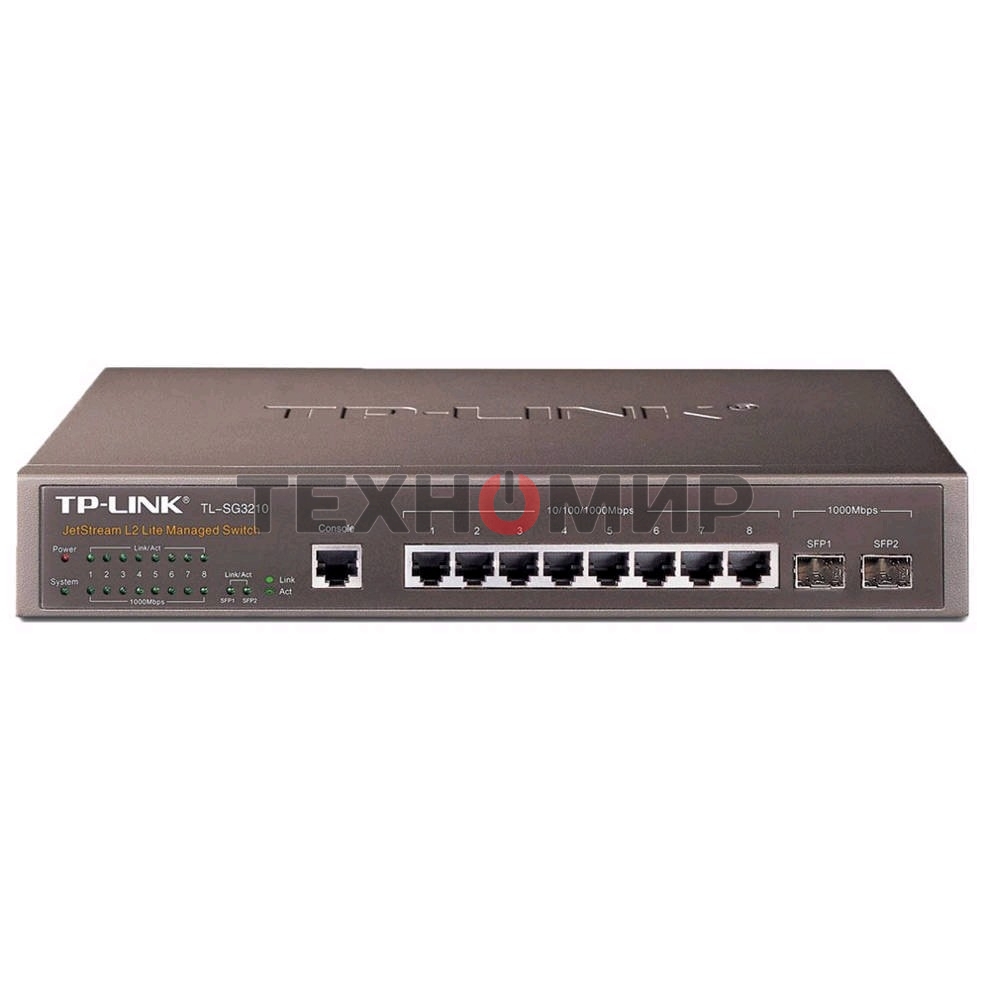 Коммутатор TP-Link SMB TL-SG3210 JetStream 8-Port Gigabit L2 Lite Managed Switch with 2 SFP Slots
