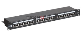 Патч-панель 1U кат.6 STP, 24 порта (IDC Dual), с кабельным органайзером ITK