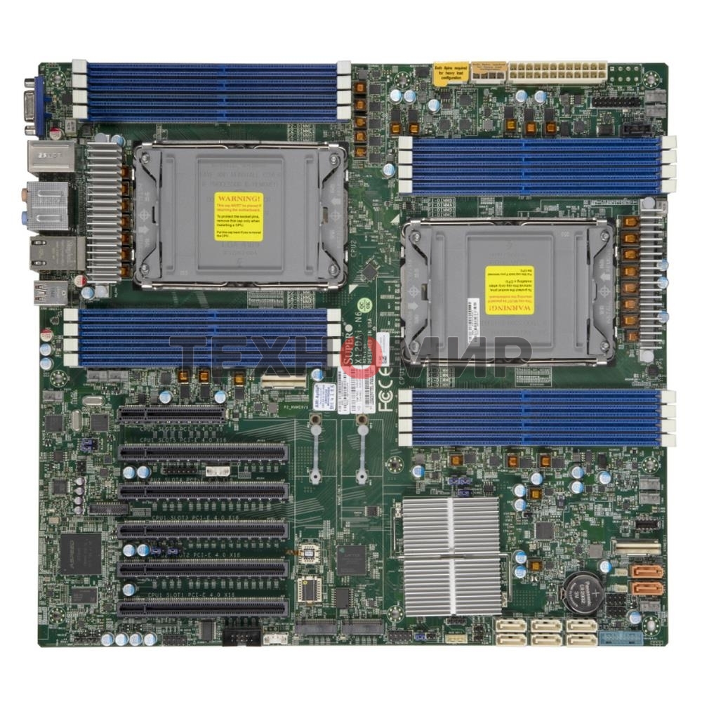 Материнская плата серверная Supermicro MBD-X12DAI-N6, 2xLGA 4189, Intel C621A, 16xDDR4, 8xSATA, 6xPCIe 4.0 x16, 1xPCIe 4.0 x8, 2xM.2, 2x1Gb LAN, 6xUSB 3.2 Gen 1, 2xUSB 3.2 Gen 2, 1xVGA, 1xCOM, 1xTPM, E-ATX