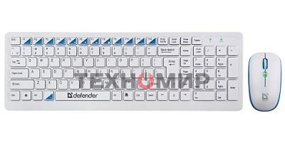 Комплект клавиатура+мышь Defender Skyline 895 беспроводной, USB, 2000 DPI, белый