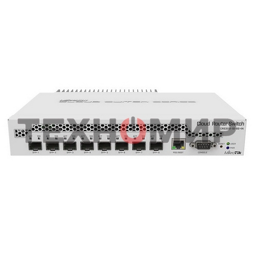Коммутатор MikroTik CRS309-1G-8S+IN 8 SFP+, dual-core 800MHz CPU, 512MB RAM, POE, RS232 serial port
