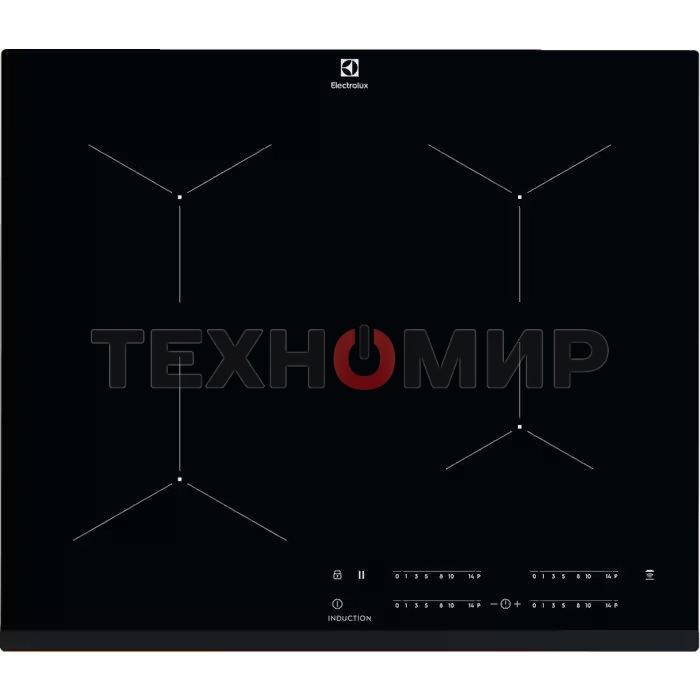 Индукционная варочная панель Electrolux индукционная, 60 см, распознавание наличия посуды, черный
