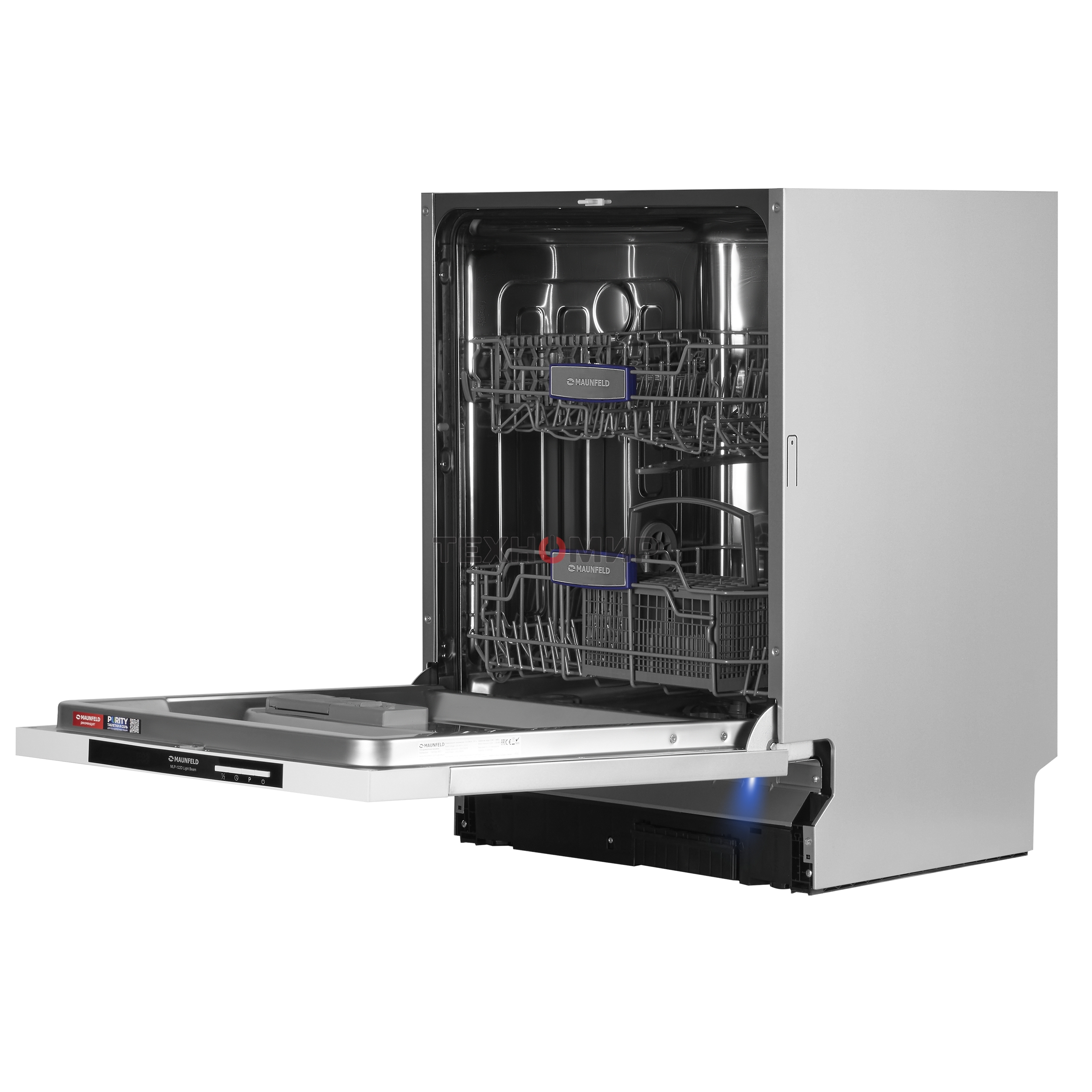 Встраиваемая посудомоечная машина Maunfeld MLP-122D Light Beam, серебристый, 59.8 см, 12 компл., 49 дБ, класс A++