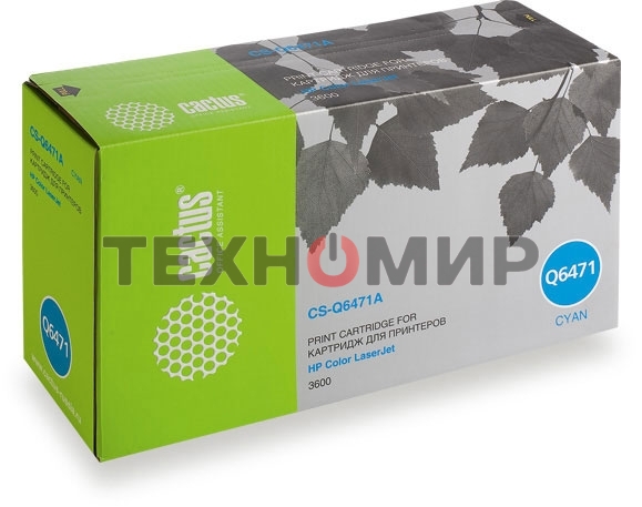 Картридж лазерный Cactus CS-Q6471A голубой (4000 стр.) для HP Color LaserJet 3600