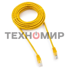 Патч-корд медный UTP Cablexpert PP10-7.5M/Y cat.5, 7.5м, литой, многожильный, желтый