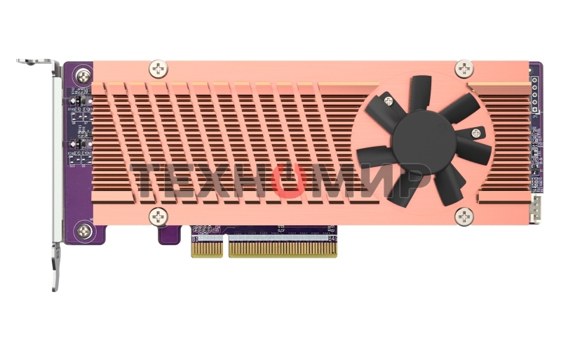 Плата расширения QNAP QM2-2P-384A 2 x M.2 22110 or 2280 PCIe (Gen3 x 4) NVMe SSD slots. Low-profile flat and Full-height brackets included.