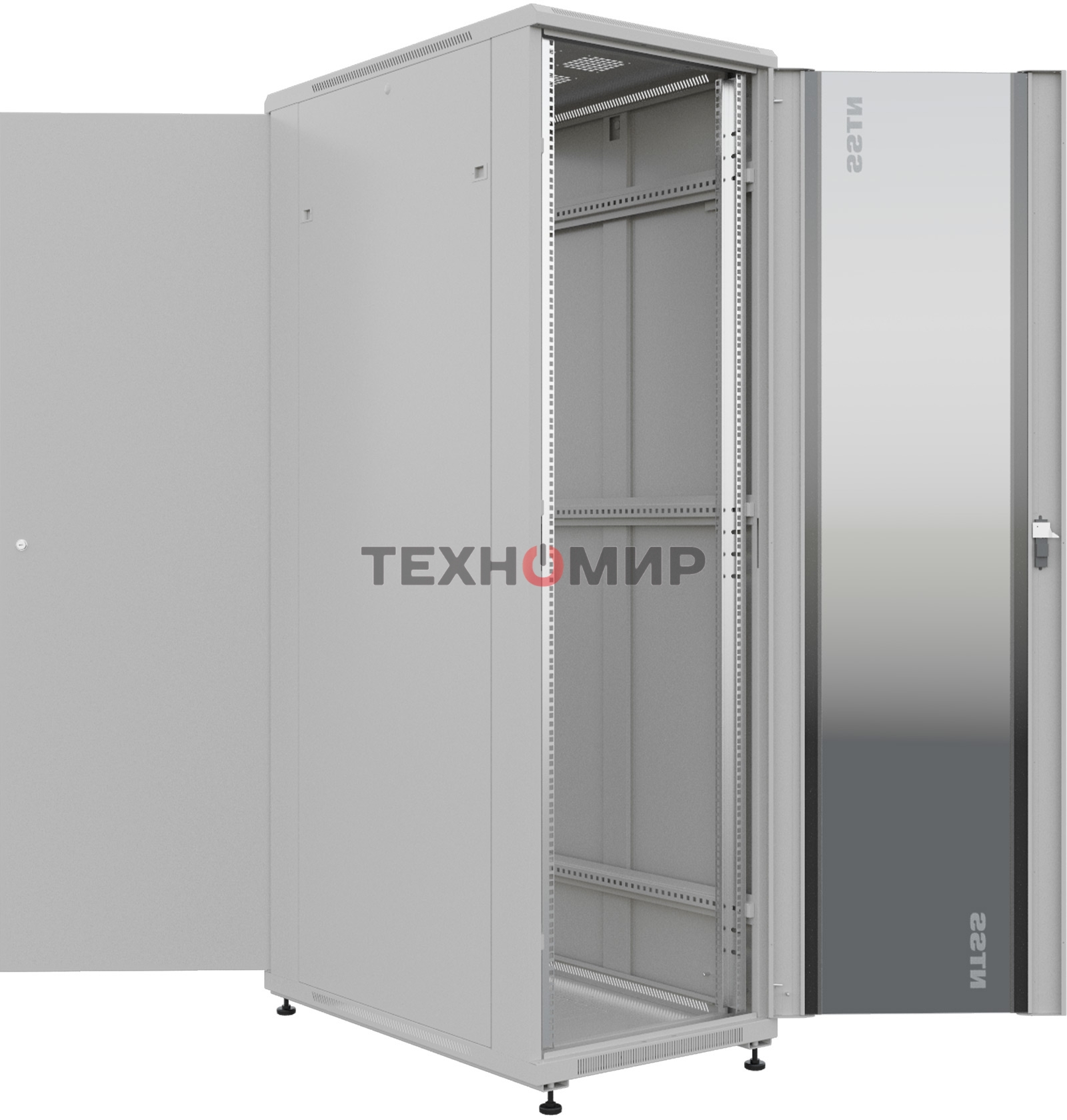 Шкаф серверный NTSS Премиум (NTSS-R42U60100GS) напольный 42U 600x1000 мм пер. дв. стекл. металл 900 кг серый IP20 сталь
