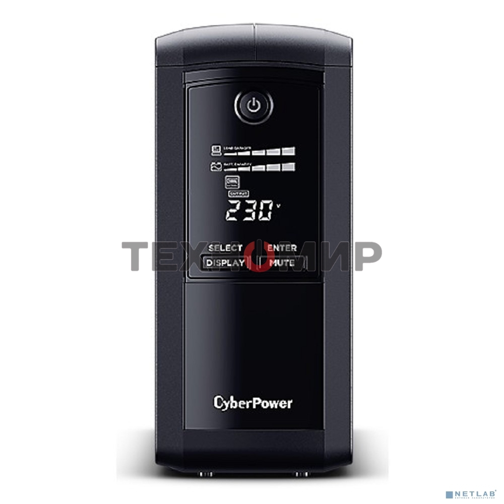 Источник бесперебойного питания UPS CyberPower VP1000ELCD Line-Interactive 1000VA/550W USB/RS-232/RJ11/45 (4 EURO)