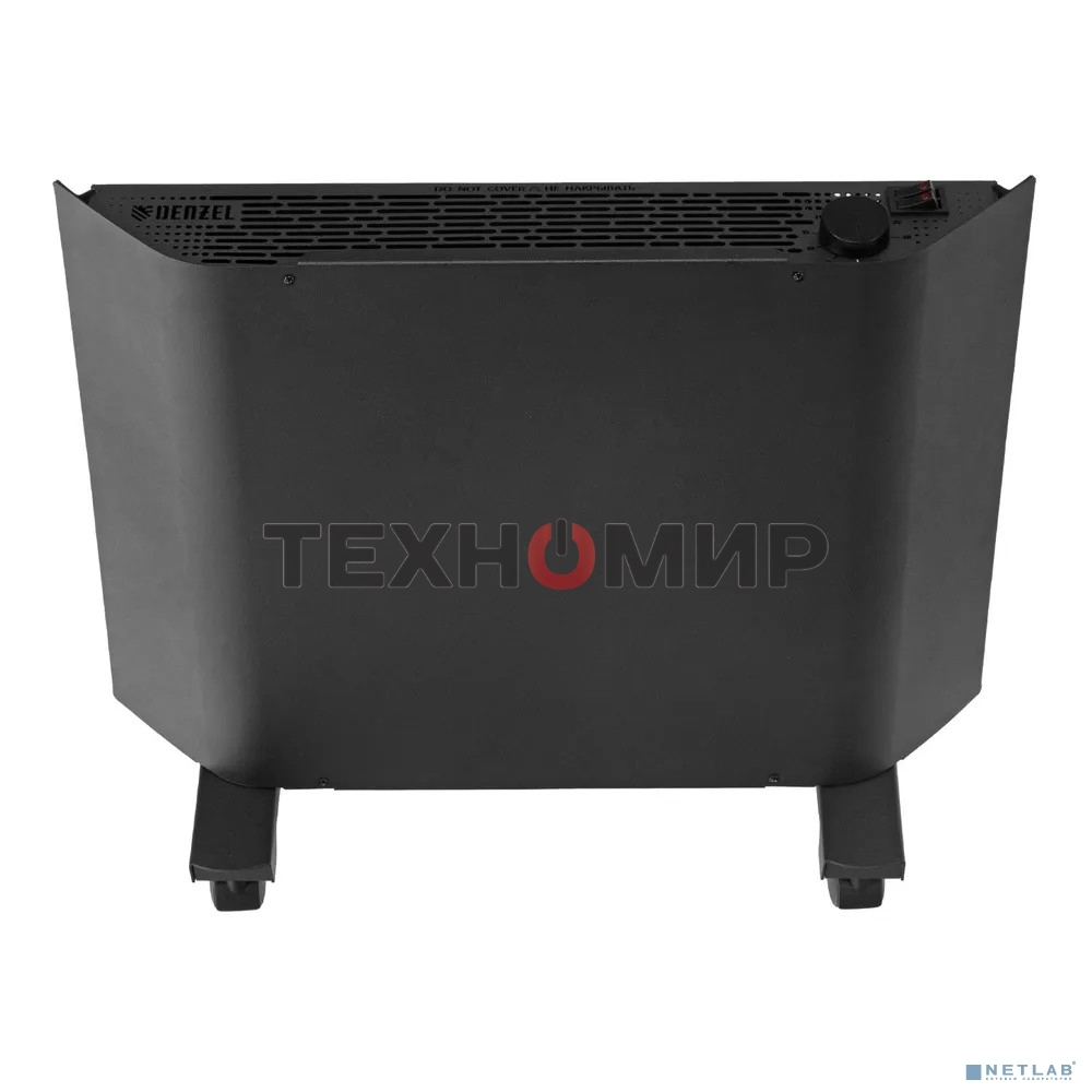 Конвектор электрический Denzel XCE-1000B черный, 1000 Вт, 15 м2, термостат