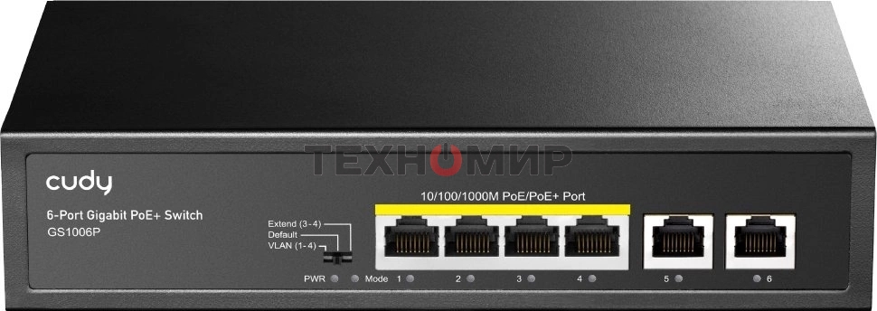 Коммутатор Cudy GS1006P (L2) 6x1 Гбит/с 6PoE+ неуправляемый