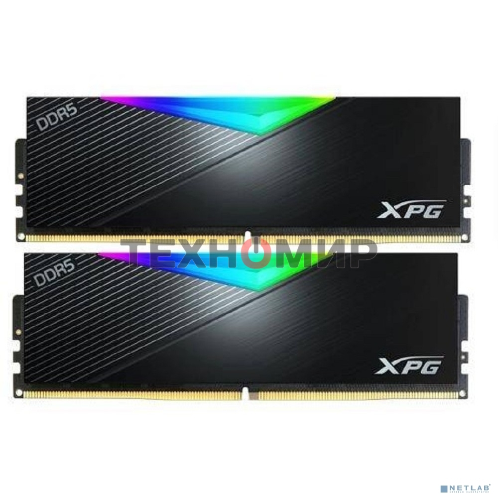 Оперативная память XPG Lancer, DDR5, 64GB (2x32GB), 6400MHz, CL32, DIMM, с радиаторами, RGB, черный